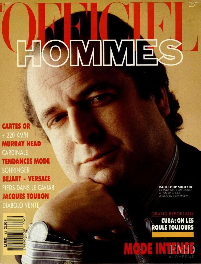 Paul Loup Sulitzer featured on the L\'Officiel Hommes cover from April 1987