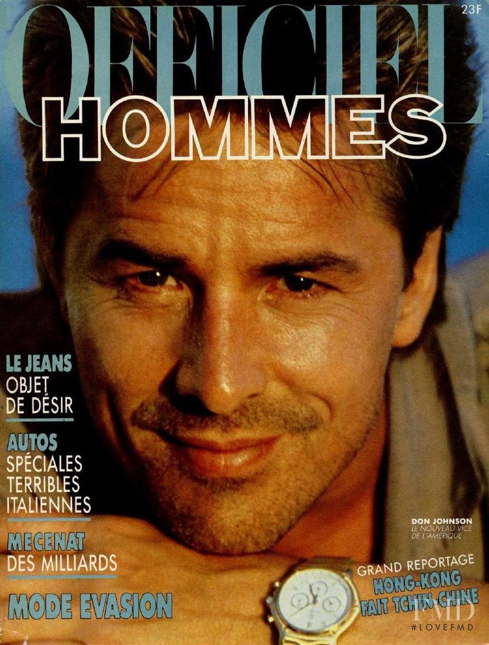 Don Johnson featured on the L\'Officiel Hommes cover from February 1987