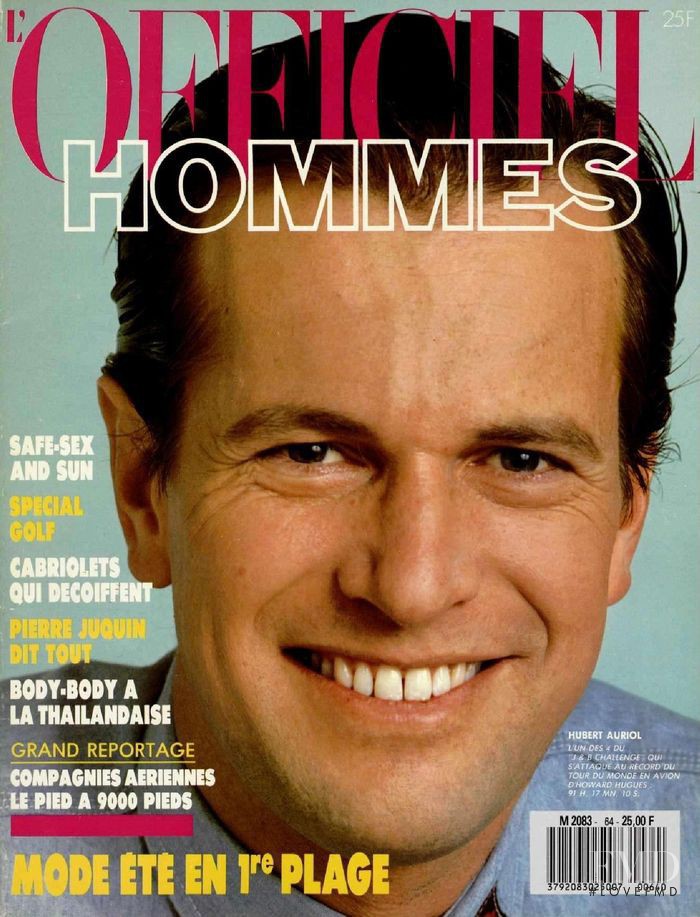 Hubert Auriol featured on the L\'Officiel Hommes cover from June 1987
