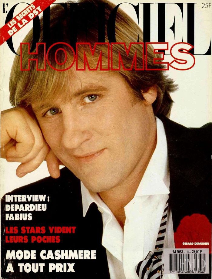 Gerard Depardieu featured on the L\'Officiel Hommes cover from October 1987