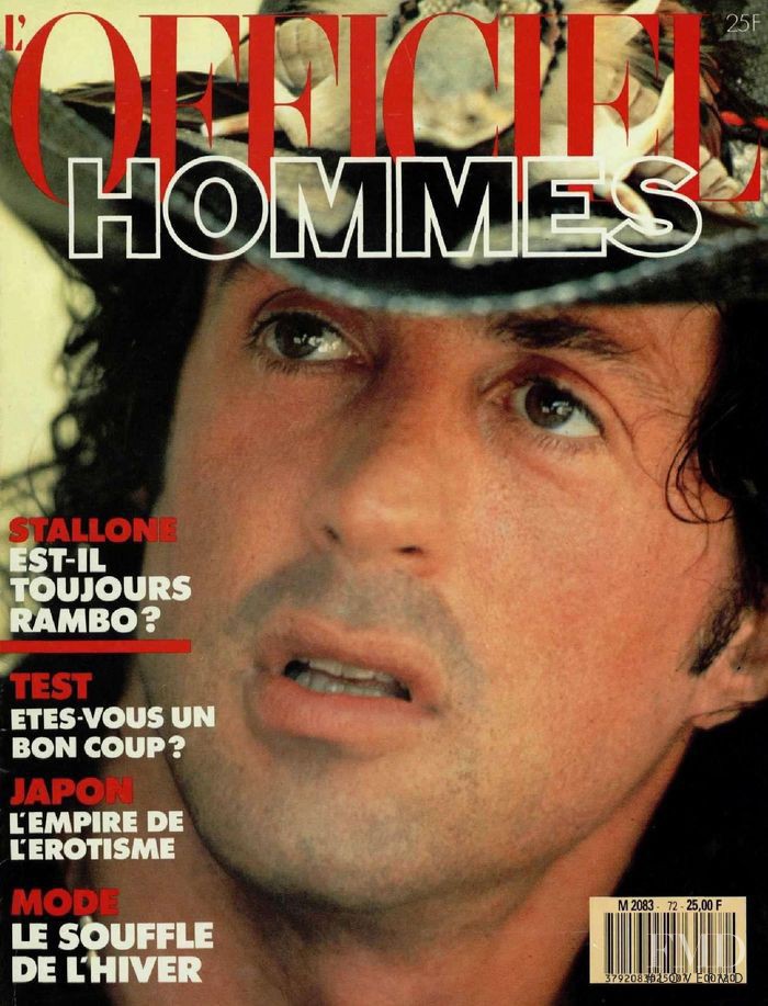 Sylvester Stallone featured on the L\'Officiel Hommes cover from June 1988