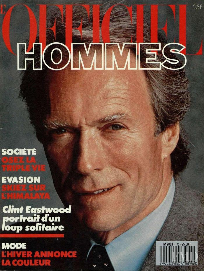 Clint Eastwood featured on the L\'Officiel Hommes cover from September 1988