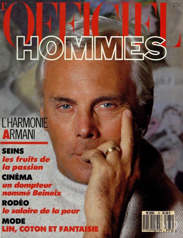 Emporio Armani featured on the L\'Officiel Hommes cover from March 1989