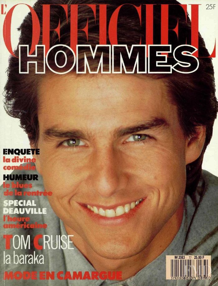 Tom Cruise featured on the L\'Officiel Hommes cover from May 1989