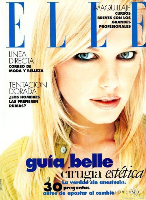 Ingrid Seynhaeve featured on the Elle Argentina cover from May 1997