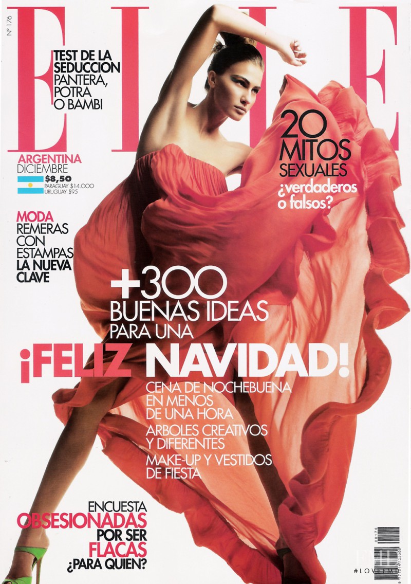 Rebecca Iannacone featured on the Elle Argentina cover from December 2008