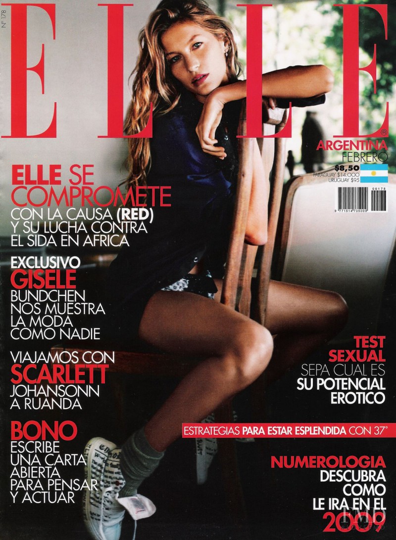 Gisele Bundchen featured on the Elle Argentina cover from February 2009