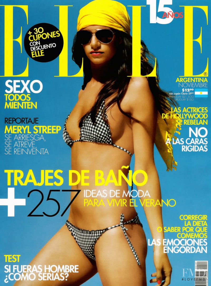Ana Clara Lasta featured on the Elle Argentina cover from November 2009