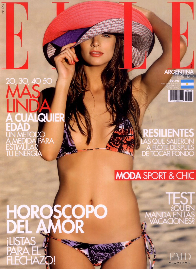 Ana Clara Lasta featured on the Elle Argentina cover from February 2010