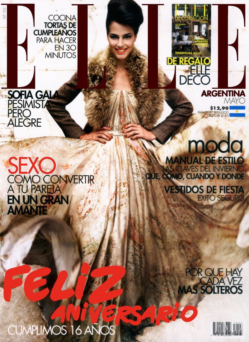 Analia Borghetti featured on the Elle Argentina cover from May 2010