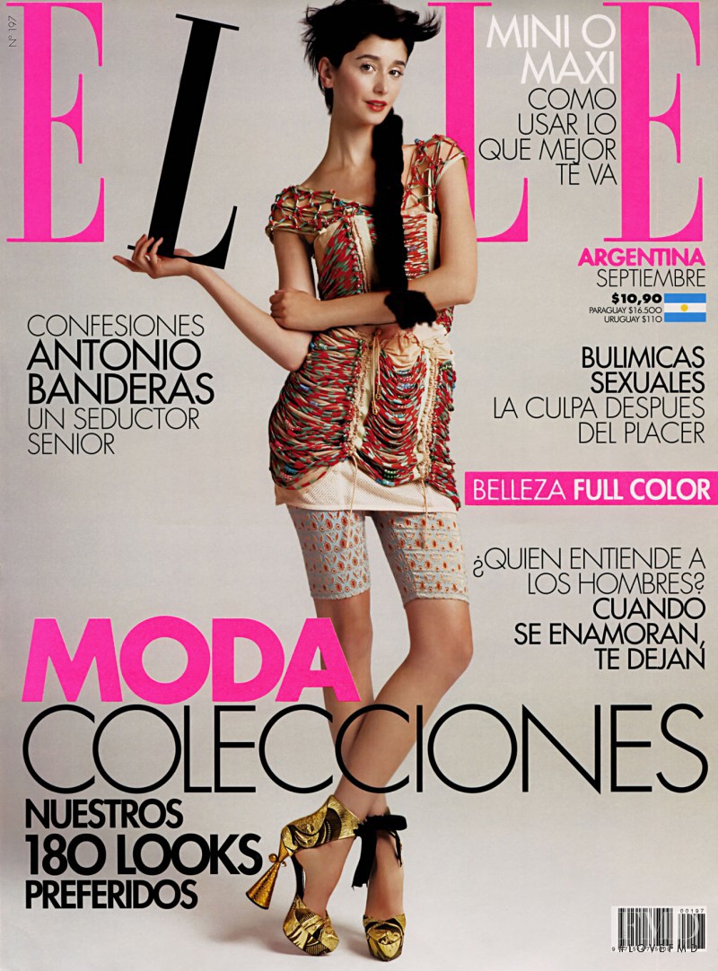Cecilia Méndez featured on the Elle Argentina cover from September 2010