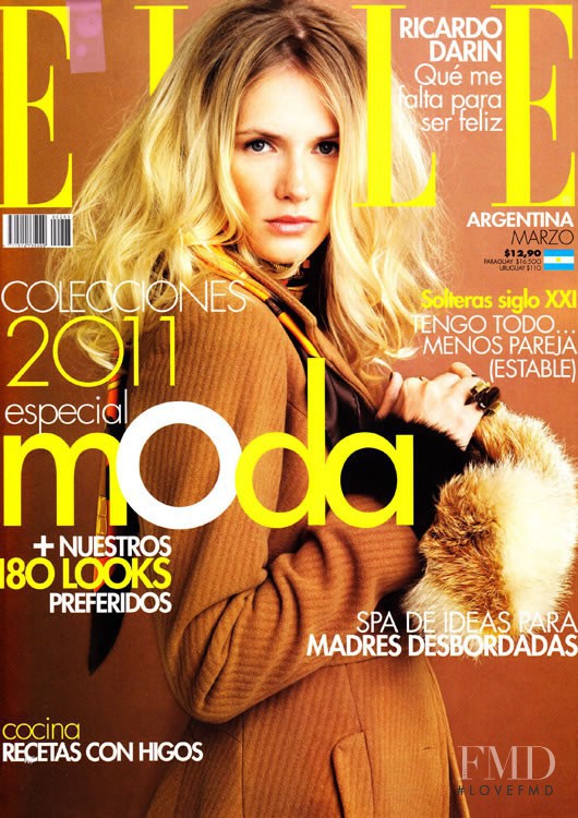 Romina Lanaro featured on the Elle Argentina cover from March 2011