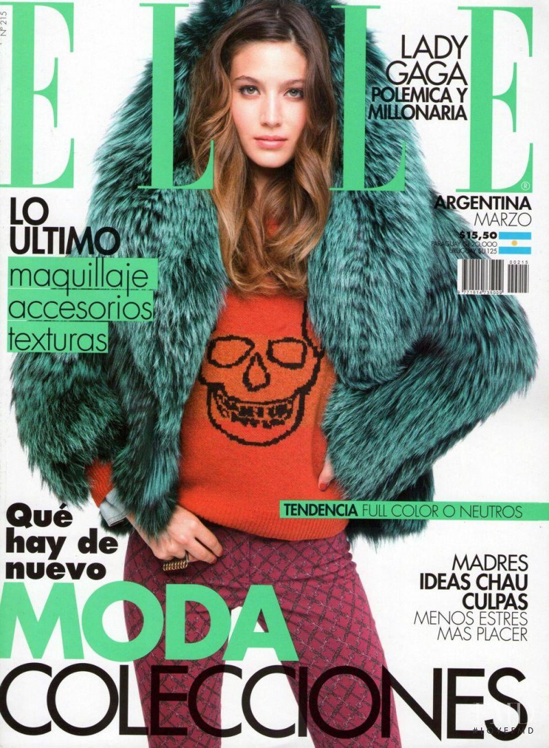 Giuliana Caramuto featured on the Elle Argentina cover from March 2012