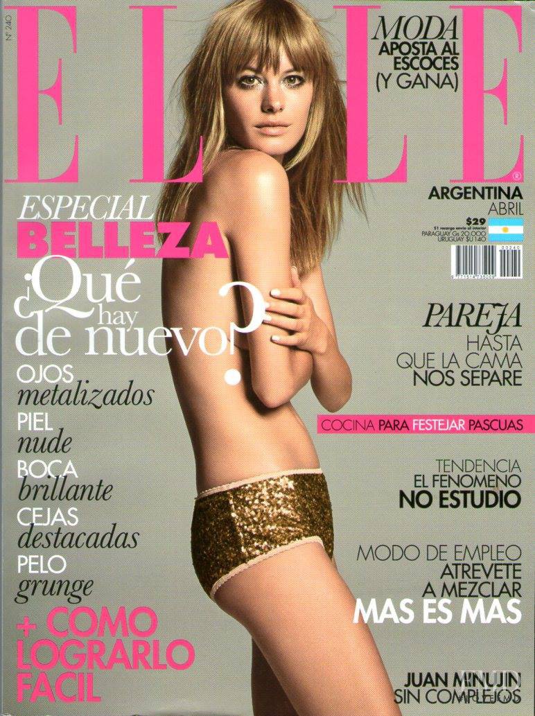 Camille Rowe featured on the Elle Argentina cover from April 2014