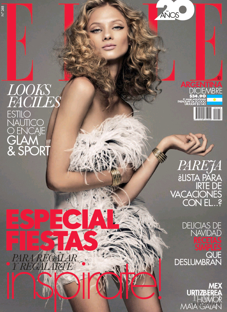Anna Selezneva featured on the Elle Argentina cover from December 2014