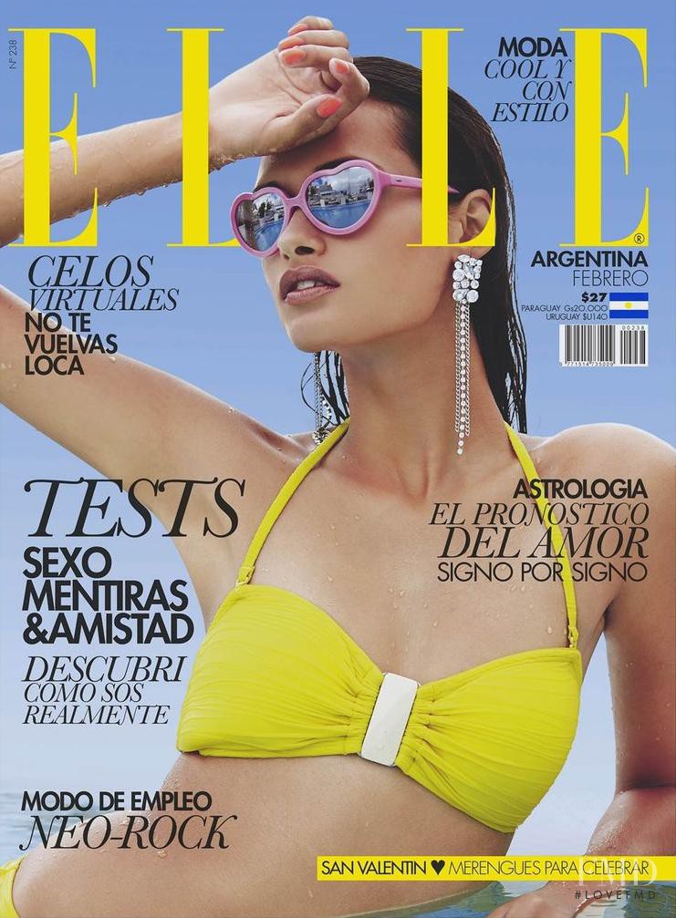 Gizele Oliveira featured on the Elle Argentina cover from February 2014