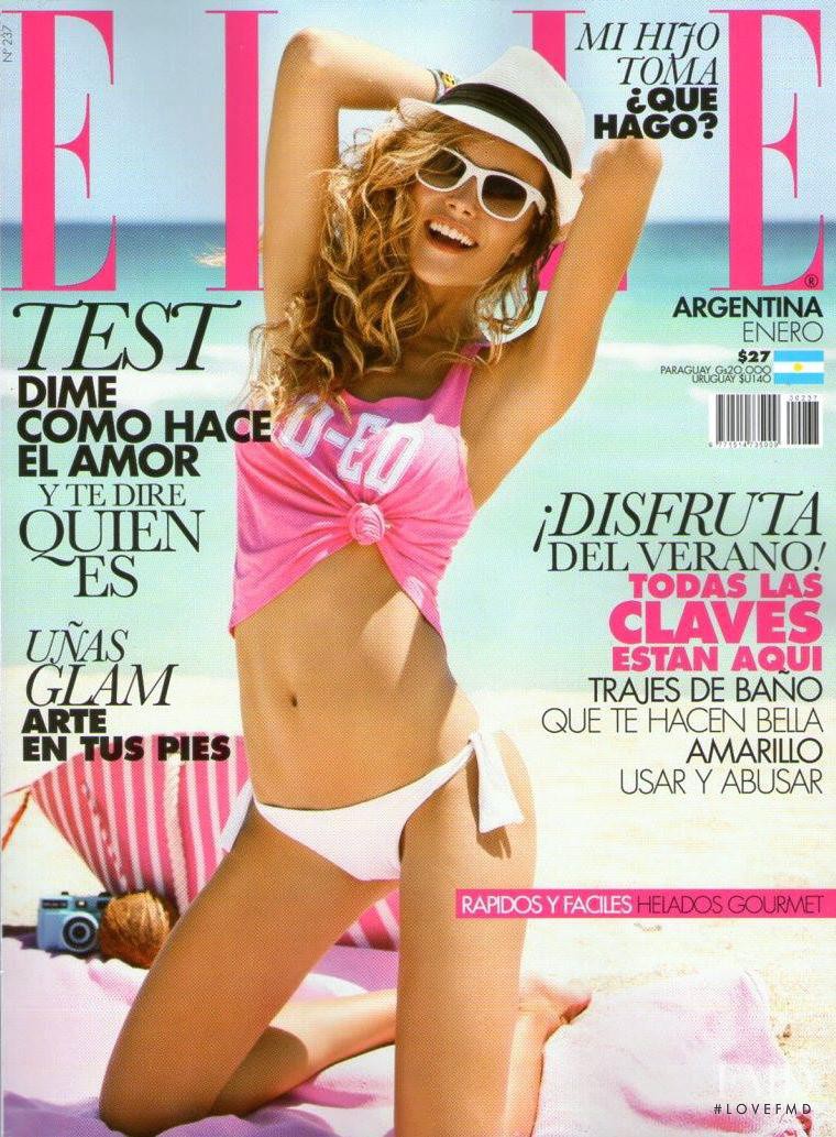 Natalia Borges featured on the Elle Argentina cover from January 2014