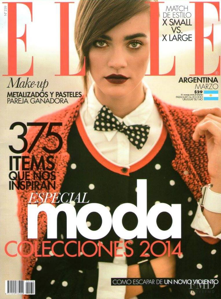 Belen Bergagna featured on the Elle Argentina cover from March 2014