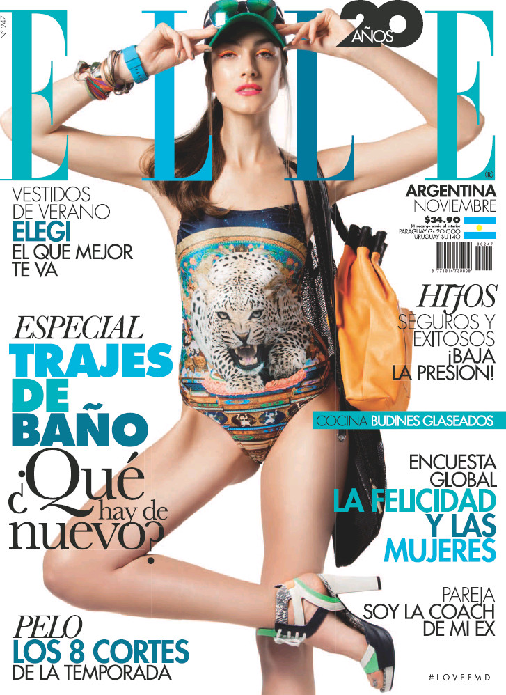 Lucía Pedraza  featured on the Elle Argentina cover from November 2014