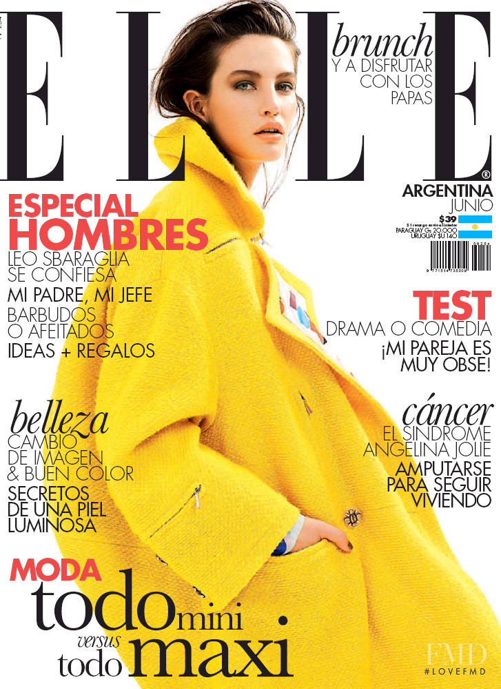 Erin Shea featured on the Elle Argentina cover from June 2015