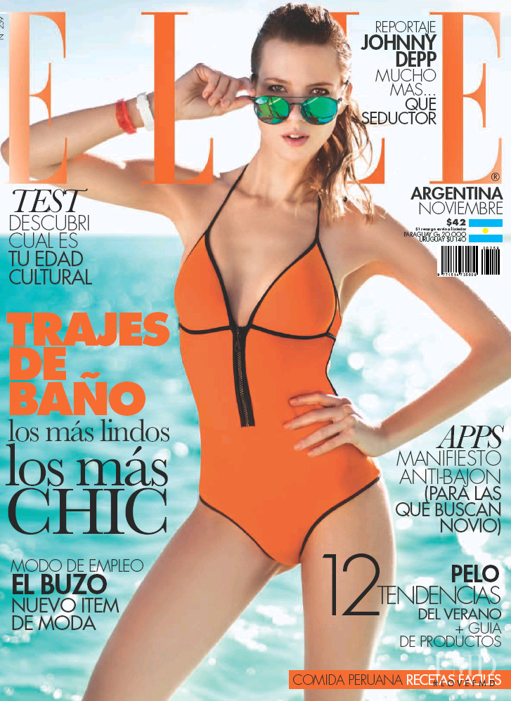 Melina Petrochi  featured on the Elle Argentina cover from November 2015