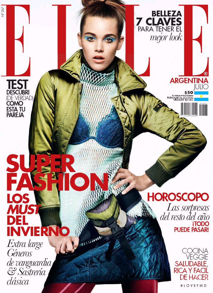 Pauline Hoarau featured on the Elle Argentina cover from July 2016