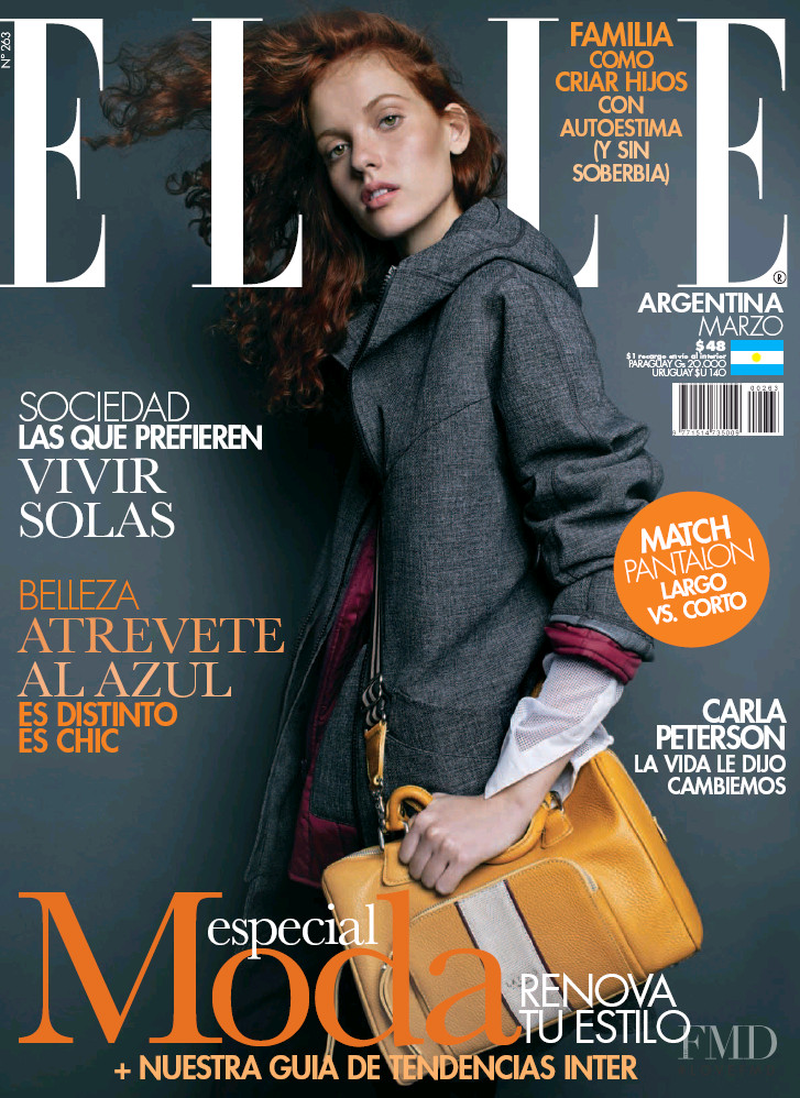  Carol Pradier  featured on the Elle Argentina cover from March 2016