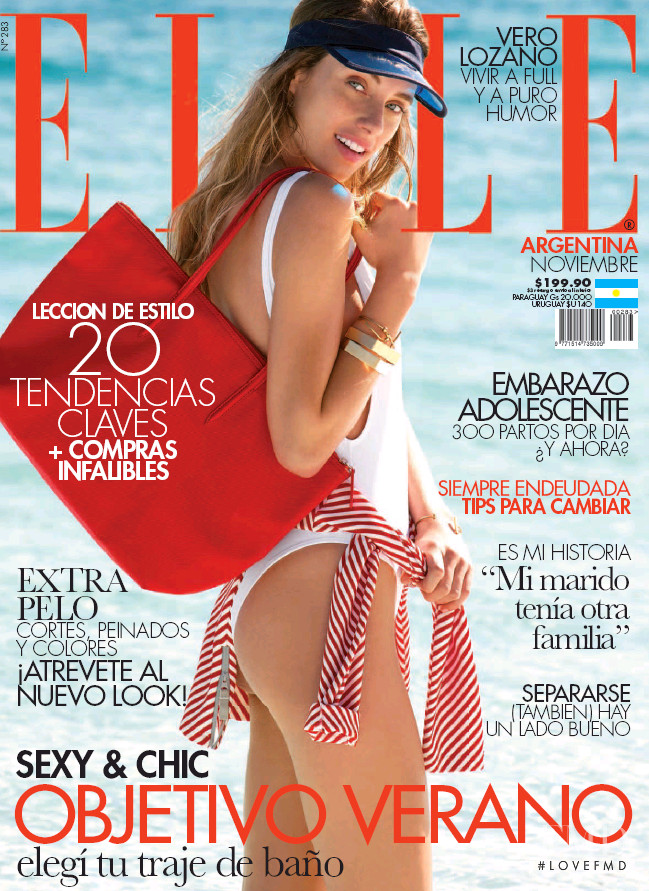 Julia Zanettini featured on the Elle Argentina cover from November 2017