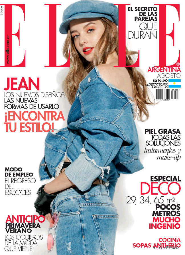 María Pickler  featured on the Elle Argentina cover from August 2018