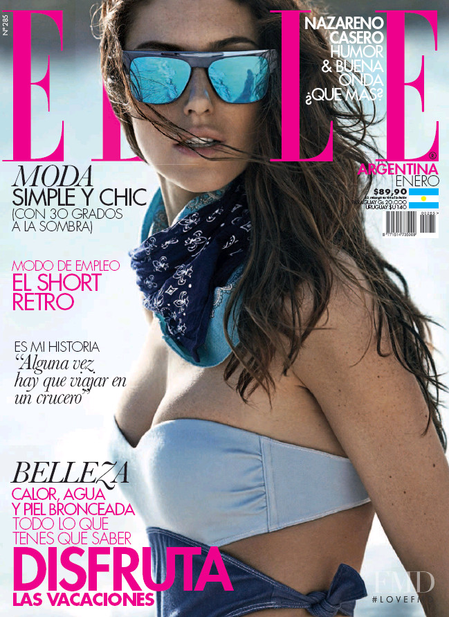 Nadejda Savcova featured on the Elle Argentina cover from January 2018