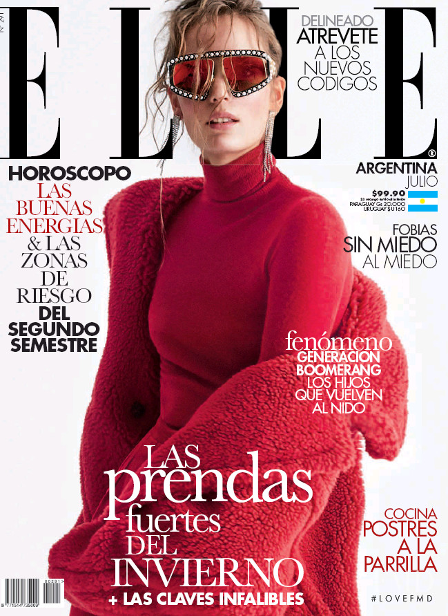 Zuzanna Bijoch featured on the Elle Argentina cover from July 2018