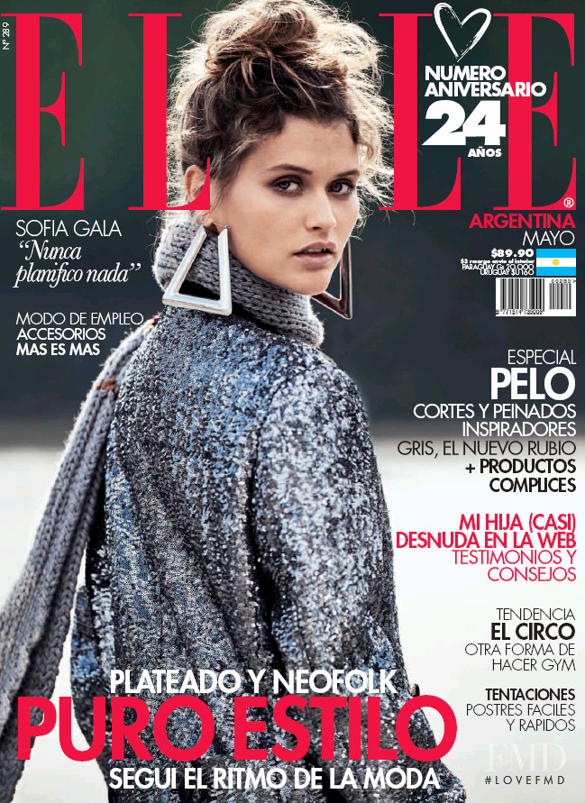Chloé Lecareux featured on the Elle Argentina cover from May 2018
