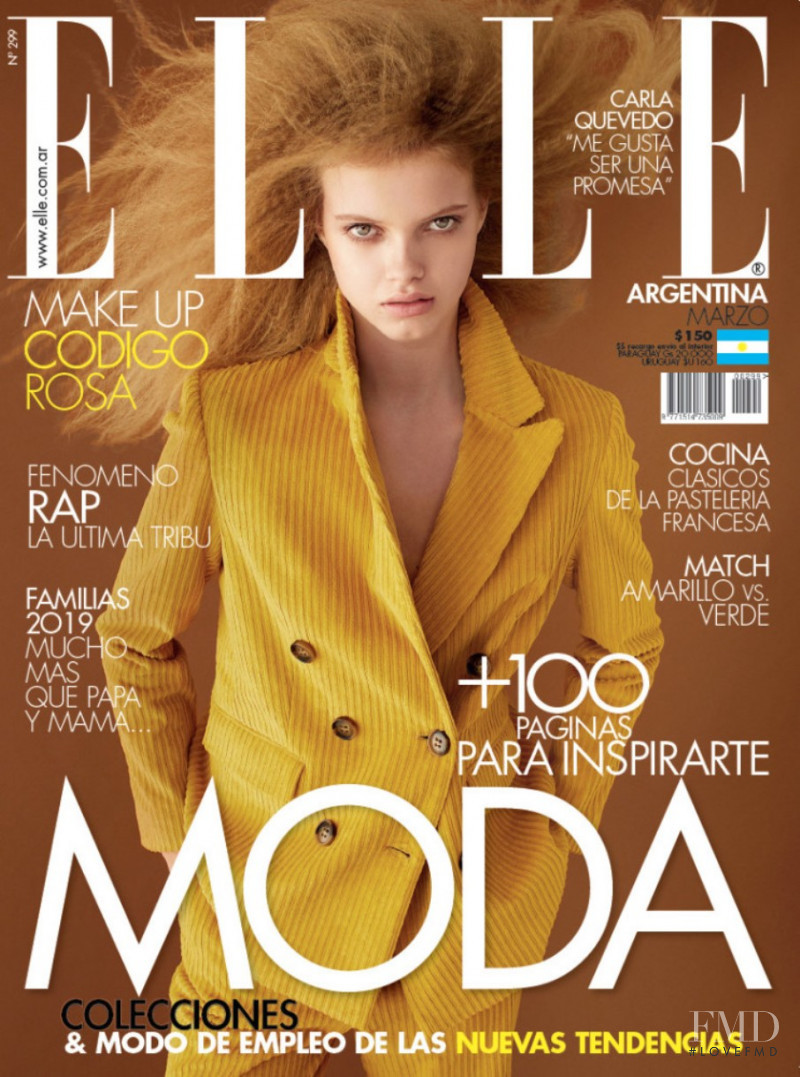 Shannon Huitema featured on the Elle Argentina cover from March 2019
