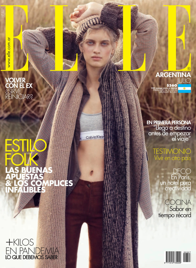 Camila Foos featured on the Elle Argentina cover from July 2021