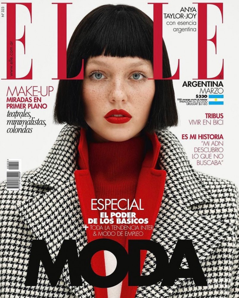 Miranda Saponara featured on the Elle Argentina cover from March 2021