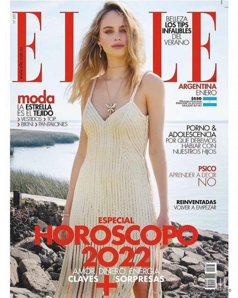 Chabela Riveiro featured on the Elle Argentina cover from January 2022