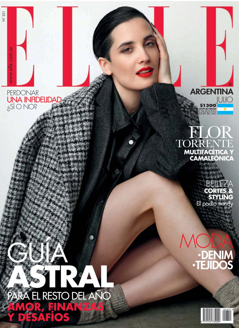 Florencia Torrente featured on the Elle Argentina cover from July 2023