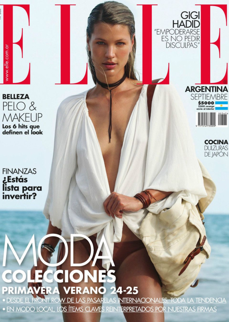 Mariana Bayon featured on the Elle Argentina cover from September 2024