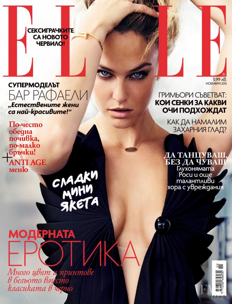 Bar Refaeli featured on the Elle Bulgaria cover from November 2013