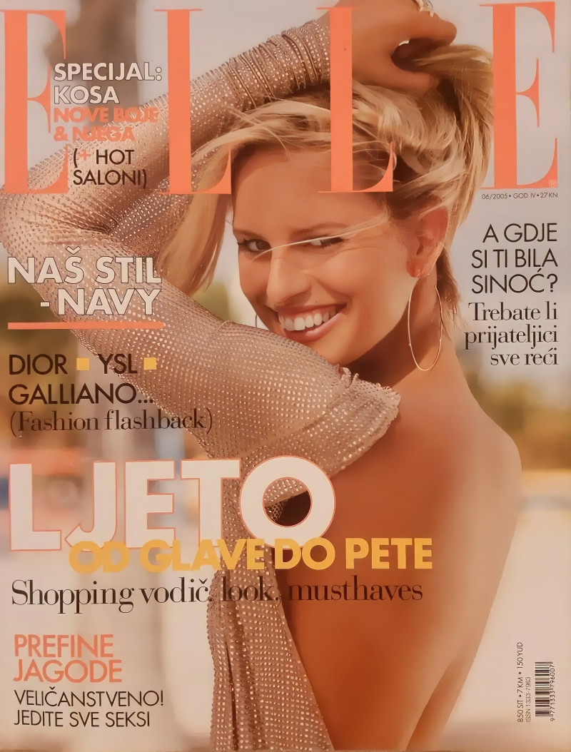 Karolina Kurkova featured on the Elle Croatia cover from June 2005