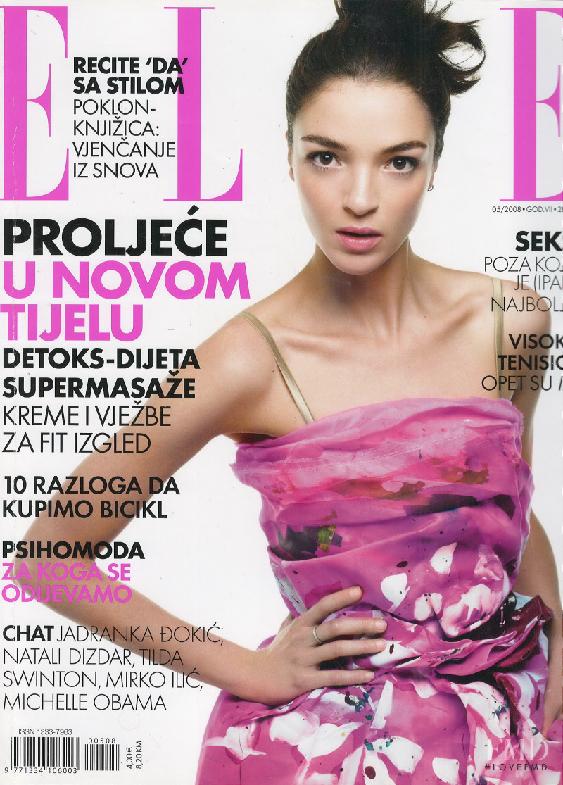 Mariacarla Boscono featured on the Elle Croatia cover from May 2008