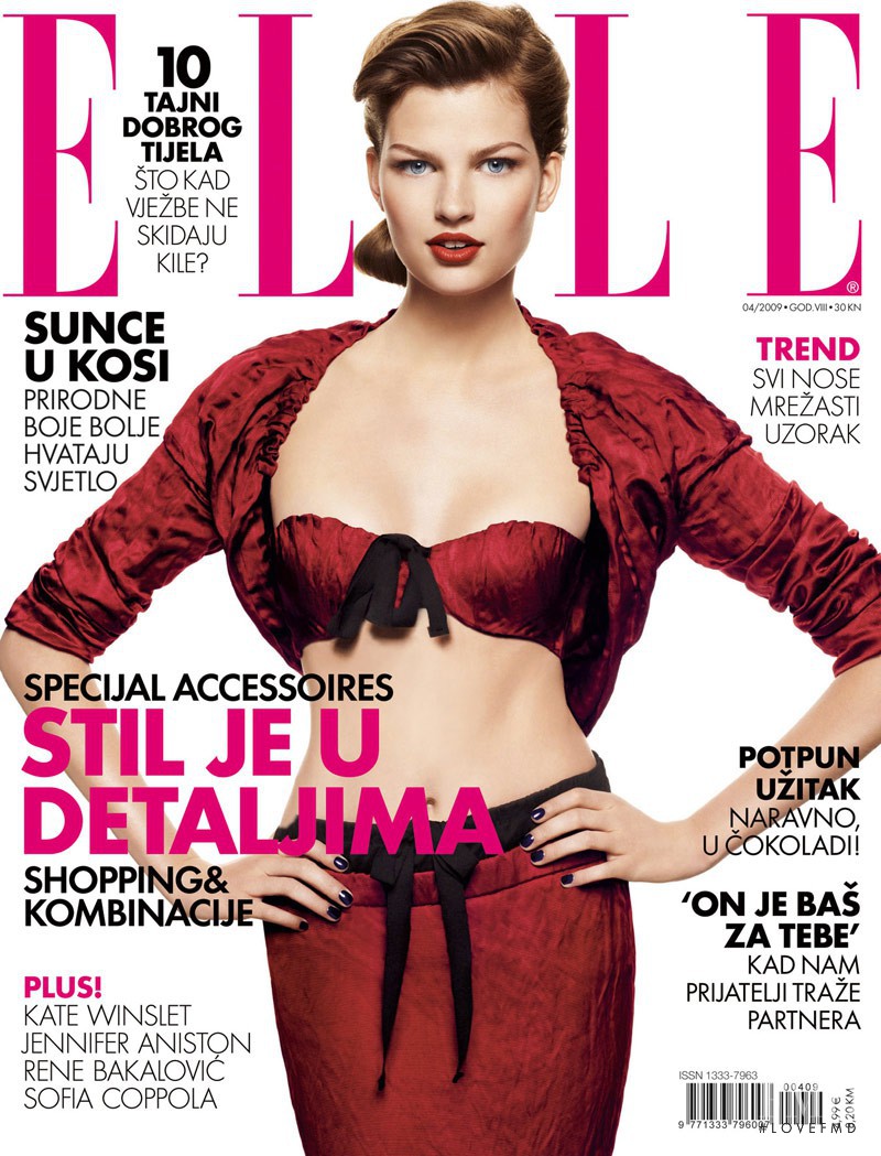Bette Franke featured on the Elle Croatia cover from April 2009