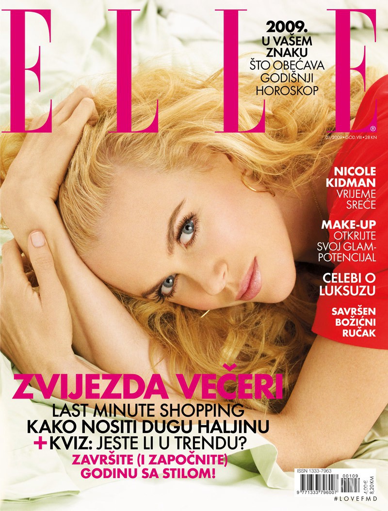 Nicole Kidman featured on the Elle Croatia cover from January 2009