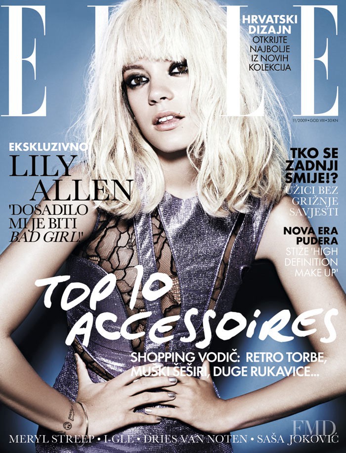 Lily Allen featured on the Elle Croatia cover from November 2009