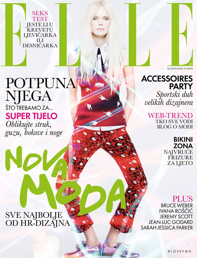 Dewi Driegen featured on the Elle Croatia cover from May 2010
