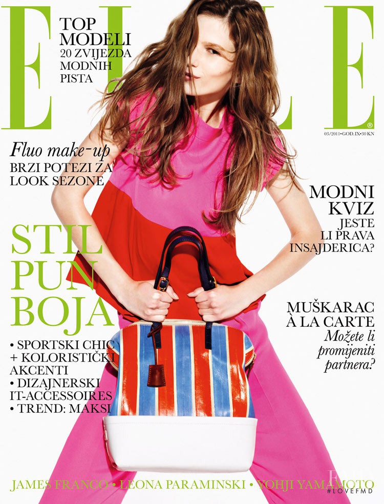 Monika Resetkova featured on the Elle Croatia cover from March 2011