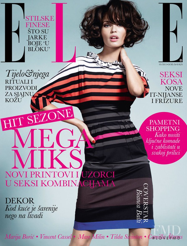 Bianca Balti featured on the Elle Croatia cover from May 2011