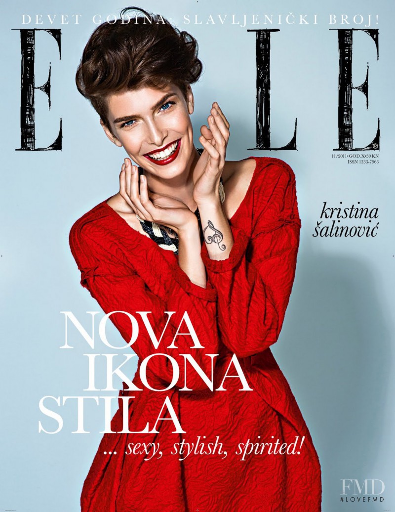 Kristina Salinovic featured on the Elle Croatia cover from November 2011
