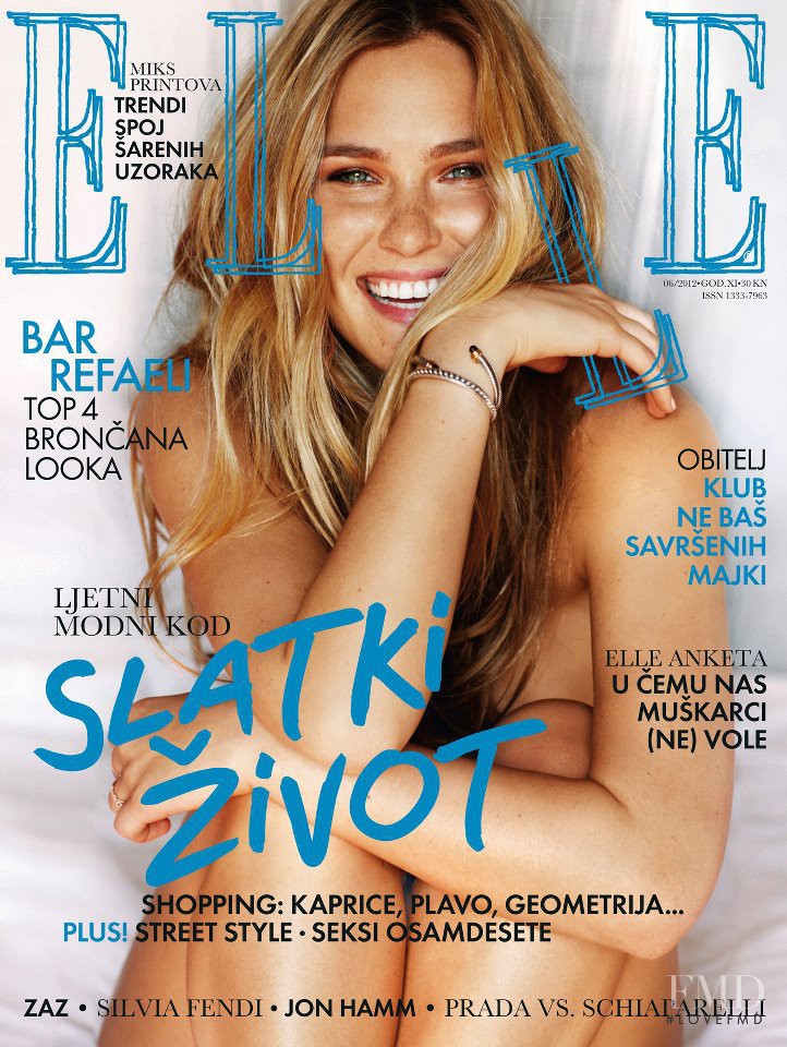 Bar Refaeli featured on the Elle Croatia cover from June 2012