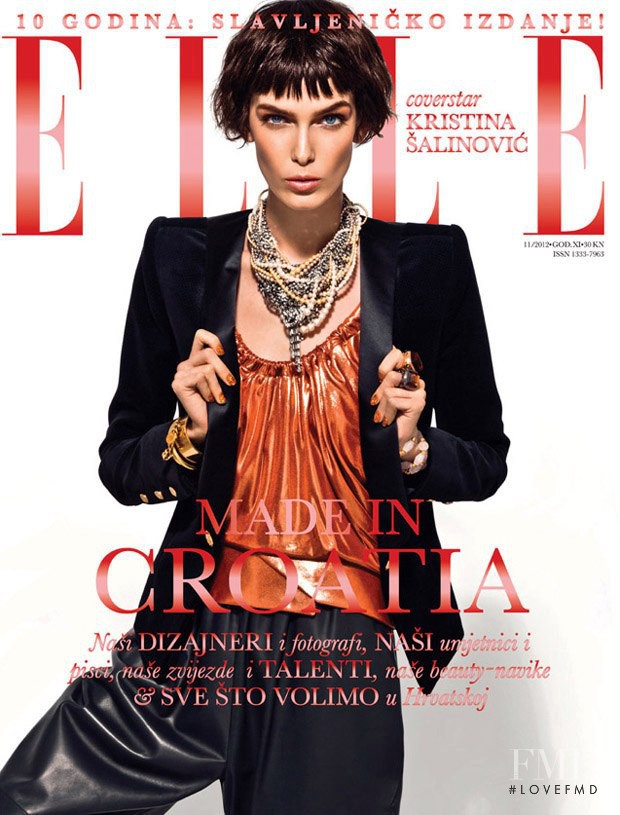 Kristina Salinovic featured on the Elle Croatia cover from November 2012